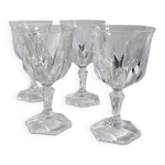 Lot de 4 verres � vin blanc en cristal chaumont de cristal d'arques