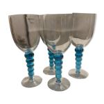 Lot de 4 verres � vin bleu cobalt - motif progression - gibson - parfa