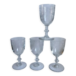 Lot de 4 verres  vin en cristal grav annes 40 - 50