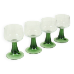 Lot de 4 verres  vin vintage luminarc roemer  base ctele verte