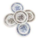Lot de 5 assiettes art deco 1960 faence ancienne