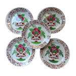 Lot de 5 assiettes faence de sarreguemines