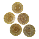 Lot 5 assiettes sarreguemines c�ramique seventies