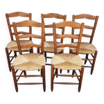Lot de 5 chaises pailles