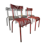 Lot de 5 chaises ren malaval 1935
