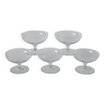Lot de 5 coupes  champagne en cristal grav
