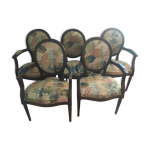 Lot de 5 fauteuils mdaillon