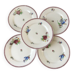 Lot de 5 grandes assiettes plates villeroy & boch la louvière fabrication belge en terre de fer débu Lot de 5 grandes assiettes plates villeroy & boch la louvière fabrication belge en terre de fer débu