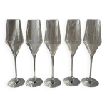 Lot de 5 grandes fl�tes � champagne