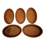 Lot de 5 petits plats ancien en terre cuite emaille