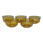 Lot de 5 ramequins en verre ambré l'alsacienne Lot de 5 ramequins en verre ambré l'alsacienne