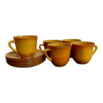 Lot de 5 tasses + 5 coupelles modle volcan, arcopal