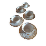 Lot de 5 tasses en porcelaine de limoges