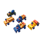 Lot de 5 véhicules de chantier bois Lot de 5 véhicules de chantier bois