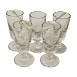 Lot de 5 verres  absinthe ancien et 2 cuillres  absinthe