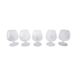 Lot de 5 verres  cognac ballon grav d un n surmont d'une couronne