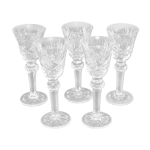 Lot de 5 verres à liqueur en cristal taillé diamant Lot de 5 verres à liqueur en cristal taillé diamant