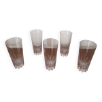 Lot de 5 verres  orangeade en cristal