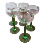 Lot de 5 verres  pied vin blanc d'alsace