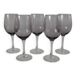 Lot de 5 verres  vin en verre bull violet annes 70