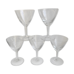 Lot de 5 verres  vin gravs modle toile annes 50