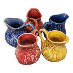 Lot de 5 verseuses anciennes onnaing barbotine crmier saucire