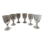 Lot de 6 anciens verres ballon de bistrot à pied xix Lot de 6 anciens verres ballon de bistrot à pied xix