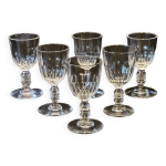 Lot 6 anciens verres a vin porto cristal, baccarat modèle clermont côtes plates Lot 6 anciens verres a vin porto cristal, baccarat modèle clermont côtes plates