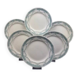 Lot de 6 assiettes anciennes en faence moulin des loups & hamage modle provence terre de fer