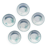 Lot de 6 assiettes anciennes fa�ence sainte amandinoise d�cor muguet