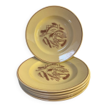 Lot de 6 assiettes anciennes vintage primavera sarreguemines france