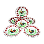 Lot 6 assiettes coq en faence choisy - le - roi peint main