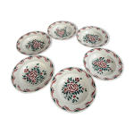 Lot de 6 assiettes creuses anciennes longwy modle alsace