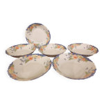 Lot de 6 assiettes creuses arcopal fleuries 1970 / 80 �18 cm