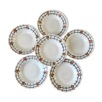 Lot de 6 assiettes creuses badonviller motifs g�om�triques ann�es 30