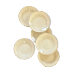 Lot de 6 assiettes creuses faence ancienne couleur crme et dorure digoin sarreguemines acc - 7157