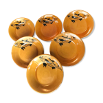 Lot de 6 assiettes creuses en faience peinte  la main