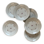 Lot de 6 assiettes creuses porcelaine ancienne avec dorure p l limoges