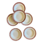 Lot de 6 assiettes creuses vintage - modèle ecossais de sarreguemines Lot de 6 assiettes creuses vintage - modèle ecossais de sarreguemines