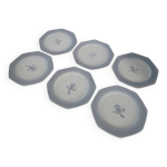 Lot de 6 assiettes  dessert octogonales fanny st amand
