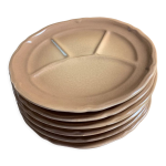 Lot de 6 assiettes à fondu faïence de saint amand 24cm Lot de 6 assiettes à fondu faïence de saint amand 24cm
