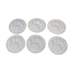 Lot de 6 assiettes à fondue ou à compartiments Lot de 6 assiettes à fondue ou à compartiments