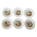 Lot de 6 assiettes de fromages en porcelaine de limoges Lot de 6 assiettes de fromages en porcelaine de limoges