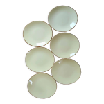Lot de 6 assiettes plates jaunes porcelaine de salins modle tivoli