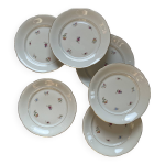 Lot de 6 assiettes plates porcelaine ancienne avec dorure p l limoges