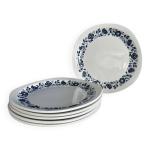 Lot de 6 assiettes plates sarreguemines pyroblan - porcelaine motif fleuri
