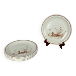 Lot de 6 assiettes plates vintage churchill england motif canard
