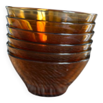 Lot de 6 bols duralex ambre vintage annes 70