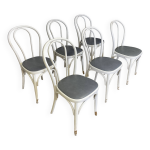 Lot de 6 chaises bistrot bois courb type thonet