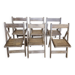 Lot de 6 chaises de cinma pliante en teck